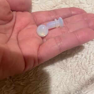 Opalescent Glass Plug Earring